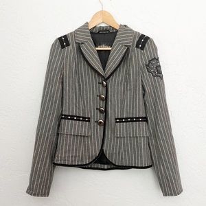 Authentic Airfield Carry Blazer Grey Striped M